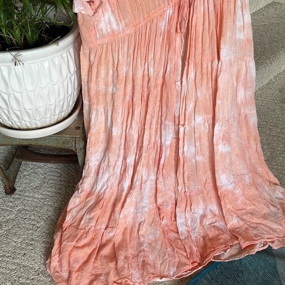 Torrid Peach Tie-Dye Clip - Dot Kimono Midi Cover - Picture 6 of 14